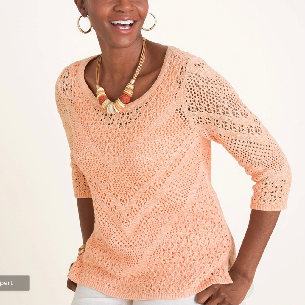 Chico’s Open Weave Pullover Sweater